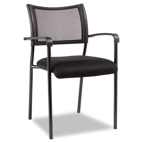 Alera Eikon Series Stacking Mesh Guest Chair, 20.86" x 24.01" x 33.07", Black Seat, Black Back, Black Base, 2/Carton-(ALEEK43ME10B)