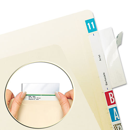 Self-Adhesive Label/File Folder Protector, Top Tab, 3.5 x 2, Clear, 500/Box-(TAB58385)