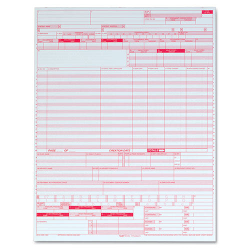 UB04 Hospital Insurance Claim Form for Laser Printers, One-Part (No Copies), 8.5 x 11, 2,500 Forms Total-(TOP59870R)