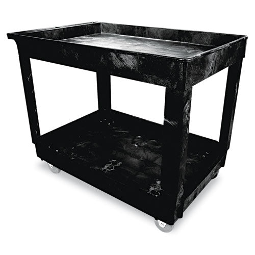 Service/Utility Carts, Plastic, 2 Shelves, 500 lb Capacity, 24" x 40" x 31.25", Black-(RCP9T6700BLA)