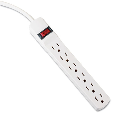 Power Strip, 6 Outlets, 15 ft Cord, Ivory-(IVR73315)