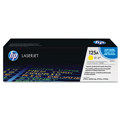 HP 125A, (CB542A) Yellow Original LaserJet Toner Cartridge-(HEWCB542A)