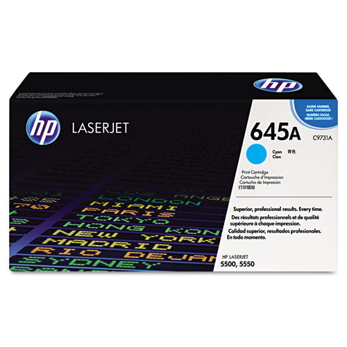 HP 645A, (C9731A) Cyan Original LaserJet Toner Cartridge-(HEWC9731A)