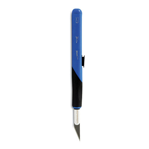 Retract-A-Blade Knife, #11 Blade, 5.25" Plastic Handle, Blue/Black-(EPIX3204)