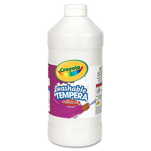 Artista II Washable Tempera Paint, White, 32 oz Bottle-(CYO543132053)