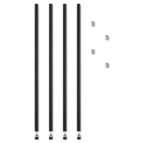 Stackable Posts For Wire Shelving, 36 "High, Black, 4/Pack-(ALESW59PO36BL)