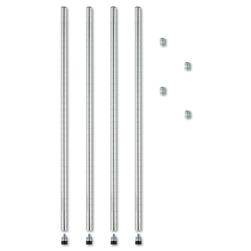 Stackable Posts For Wire Shelving, 36" High, Silver, 4/Pack-(ALESW59PO36SR)