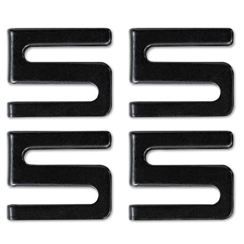 Wire Shelving S Hooks, Metal, Black, 4 Hooks/Pack-(ALESW59SHBL)