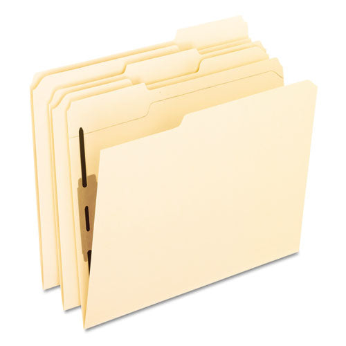 Manila Fastener Folders with Bonded Lesspace Fasteners, 1 Fastener, Letter Size, Manila Exterior, 50/Box-(PFXM13U1)