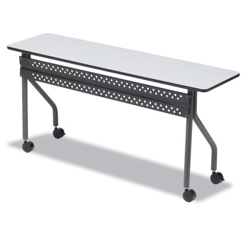 OfficeWorks Mobile Training Table, Rectangular, 72w x 18d x 29h, Gray/Charcoal-(ICE68067)