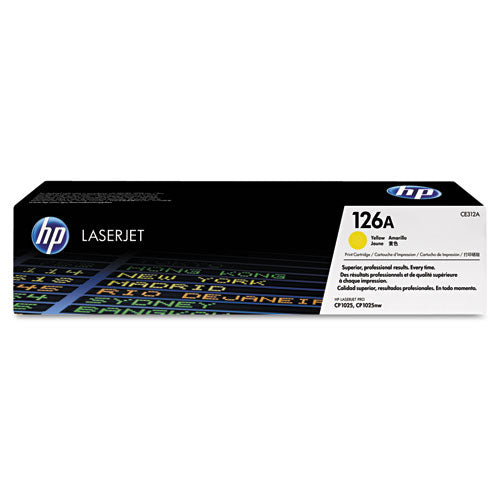 HP 126A, (CE312A) Yellow Original LaserJet Toner Cartridge-(HEWCE312A)