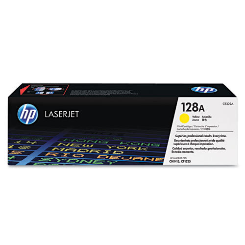 HP 128A, (CE322A) Yellow Original LaserJet Toner Cartridge-(HEWCE322A)