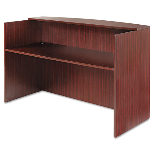 Alera Valencia Series Reception Desk with Transaction Counter, 71" x 35.5" x 29.5" to 42.5", Mahogany-(ALEVA327236MY)