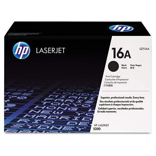 HP 16A, (Q7516A) Black Original LaserJet Toner Cartridge-(HEWQ7516A)