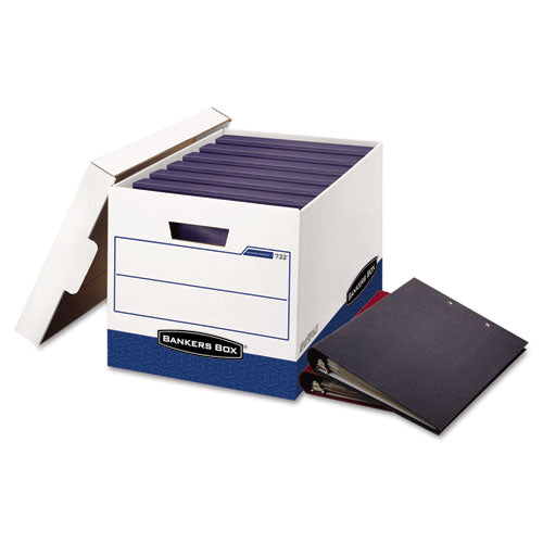 BINDERBOX Storage Boxes, Letter Files, 13.13" x 20.13" x 12.38", White/Blue, 12/Carton-(FEL0073301)