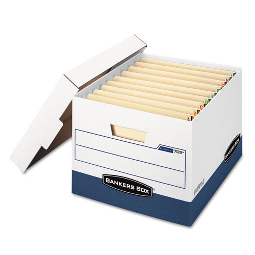 STOR/FILE END TAB Storage Boxes, Letter/Legal Files, White/Blue, 12/Carton-(FEL00709)