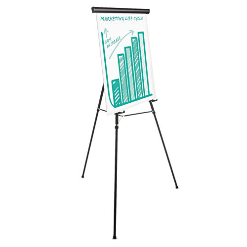 Heavy-Duty Adjustable Presentation Easel, 69" Maximum Height, Metal, Black-(UNV43034)