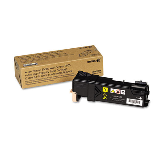 106R01596 High-Yield Toner, 2,500 Page-Yield, Yellow-(XER106R01596)