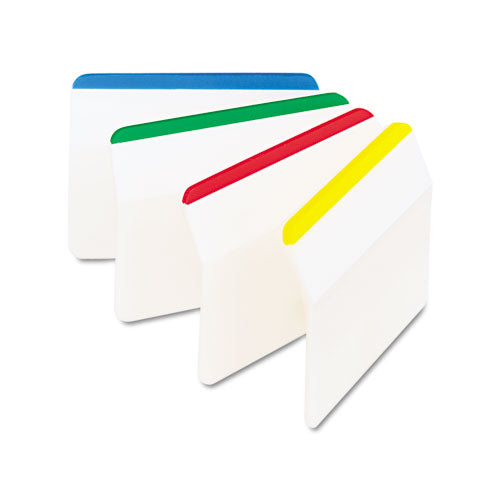 2" Angled Tabs, Lined, 1/5-Cut, Assorted Primary Colors, 2" Wide, 24/Pack-(MMM686A1)