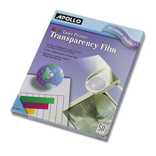 Color Laser Transparency Film, 8.5 x 11, 50/Box-(APOCG7070)