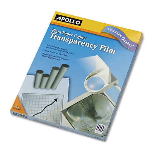 Plain Paper Transparency Film, 8.5 x 11, Black on Clear, 100/Box-(APOPP100C)