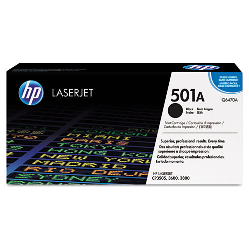 HP 501A, (Q6470A) Black Original LaserJet Toner Cartridge-(HEWQ6470A)