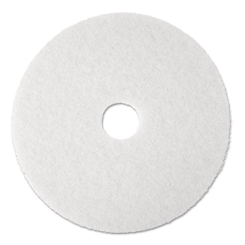 Low-Speed Super Polishing Floor Pads 4100, 13" Diameter, White, 5/Carton-(MMM08477)