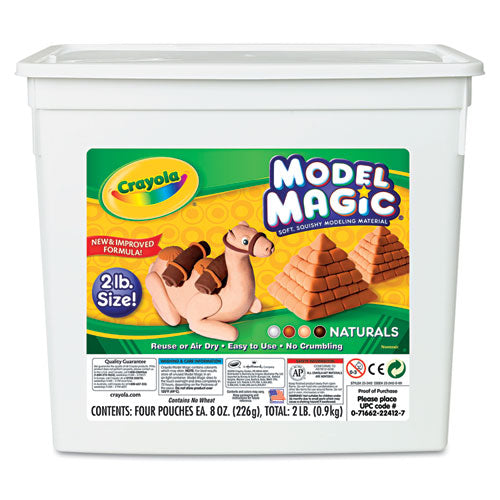 Model Magic Modeling Compound, 8 oz Packs, 4 Packs, Assorted Natural Colors, 2 lbs-(CYO232412)