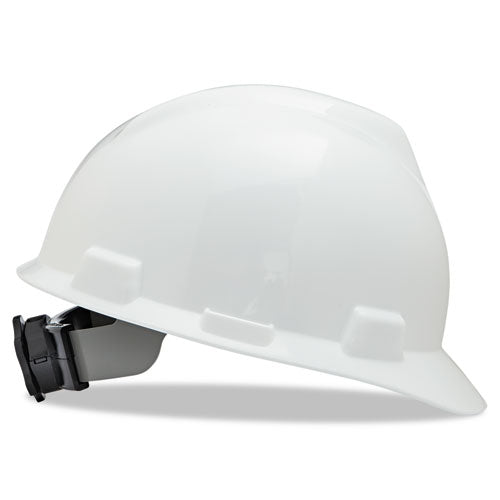 V-Gard Hard Hats, Ratchet Suspension, Size 6.5 to 8, White-(MSA475358)