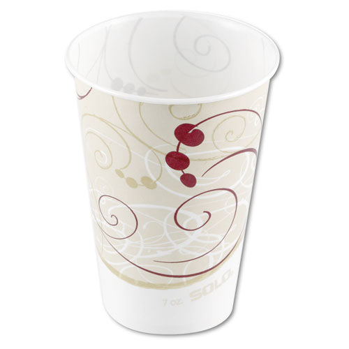 Symphony Design Wax-Coated Paper Cold Cups, 7 oz, Beige/White, 100/Sleeve, 20 Sleeves/Carton-(SCCR7NSYM)