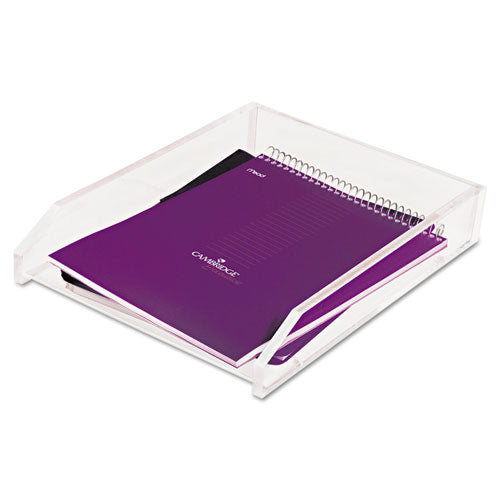 Clear Acrylic Letter Tray, 1 Section, Letter Size Files, 10.5" x 13.75" x 2.5", Clear-(KTKAD10)