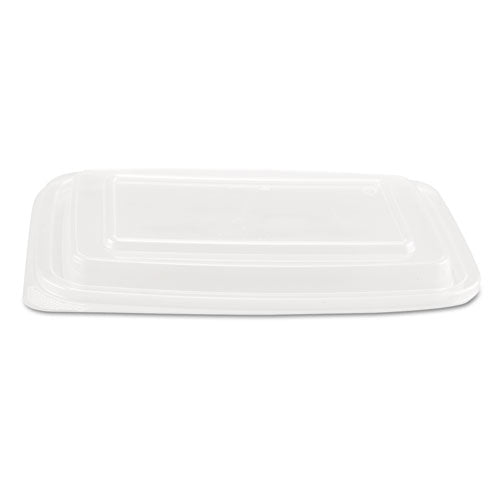 Microwave Safe Container Lid, Fits 24-32 oz, Rectangular, Clear, Plastic, 75/Bag, 4 Bags/Carton-(GNPFPR932)