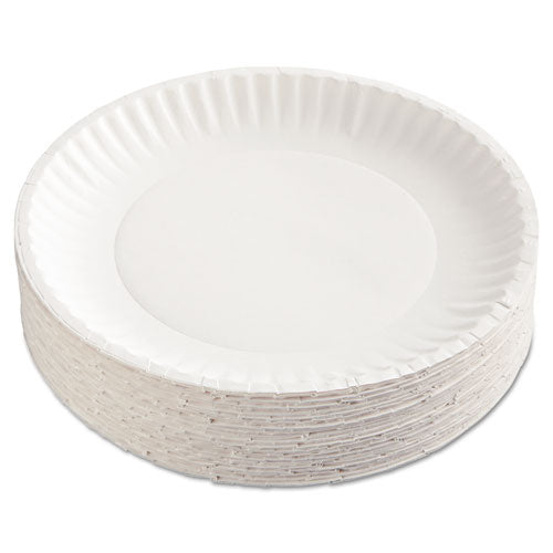 Paper Plates, 9" dia, White, 100/Pack, 12 Packs/Carton-(AJMPP9GRAWH)