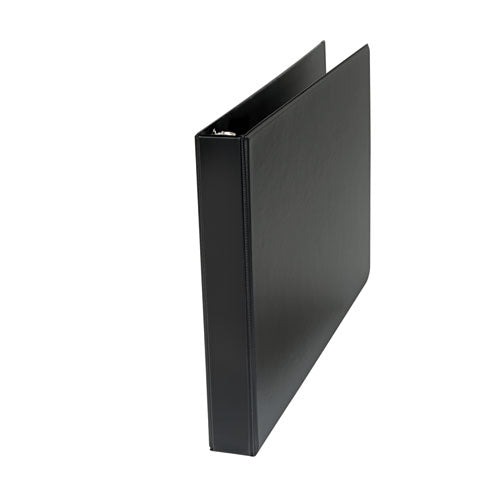 Ledger-Size Round Ring Binder with Label Holder, 3 Rings, 1" Capacity, 11 x 17, Black-(UNV35419)