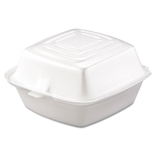 Foam Hinged Lid Containers, 5.38 x 5.5 x 2.88, White, 500/Carton-(DCC50HT1)