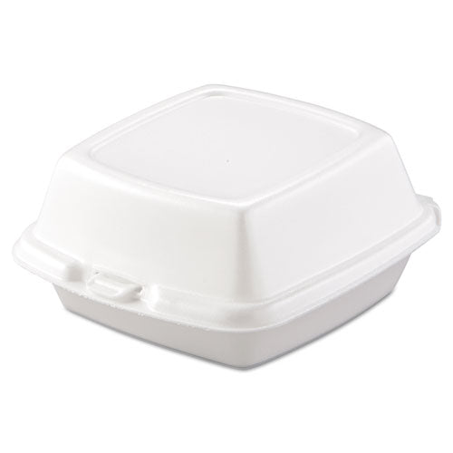 Foam Hinged Lid Containers, 6 x 5.78 x 3, White, 500/Carton-(DCC60HT1)