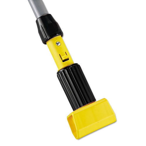 Gripper Aluminum Mop Handle, 1.13" dia x 60", Gray/Yellow-(RCPH226)