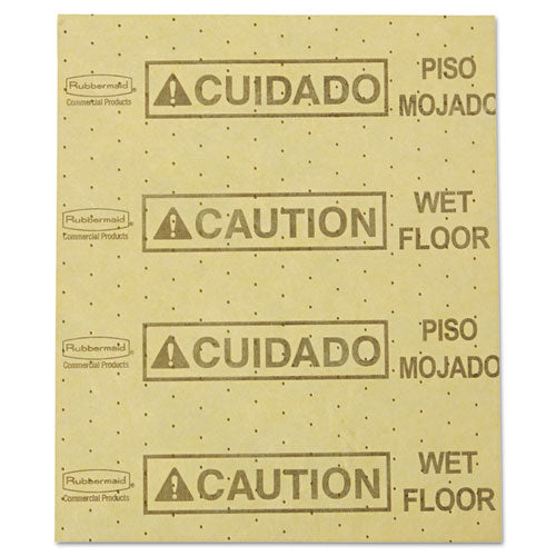 Over-the-Spill Pad, Caution Wet Floor, 16 oz, 16.5 x 20, 22 Sheets/Pad-(RCP4252YEL)