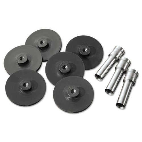 Replacement Head Punch Set, Three Heads/Five Discs, 9/32 Diameter Hole, Gray-(SWI74857)