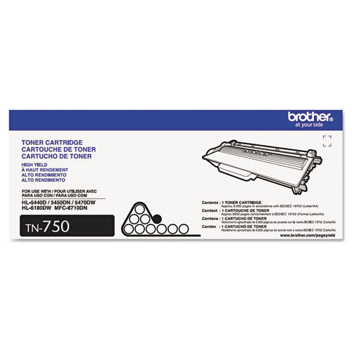 TN750 High-Yield Toner, 8,000 Page-Yield, Black-(BRTTN750)