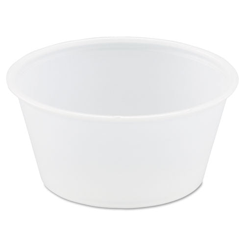 Polystyrene Portion Cups, 3.25 oz, Translucent, 250/Bag, 10 Bags/Carton-(DCCP325N)