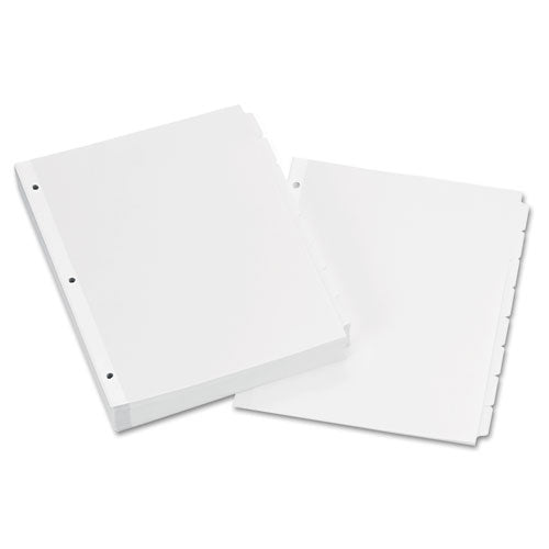 Write and Erase Plain-Tab Paper Dividers, 8-Tab, 11 x 8.5, White, 24 Sets-(AVE11507)