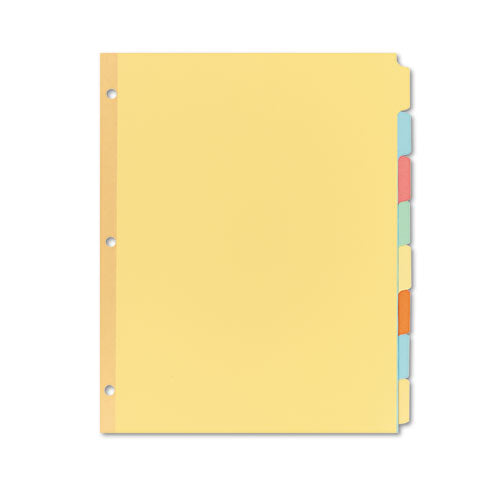 Write and Erase Plain-Tab Paper Dividers, 8-Tab, 11 x 8.5, Multicolor, 24 Sets-(AVE11509)