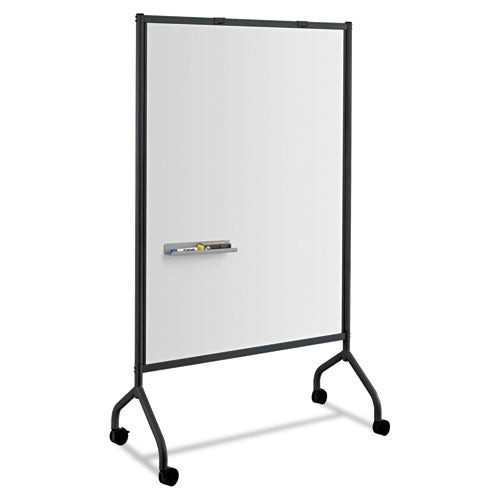 Impromptu Magnetic Whiteboard Collaboration Screen, 42w x 21.5d x 72h, Black/White-(SAF8511BL)