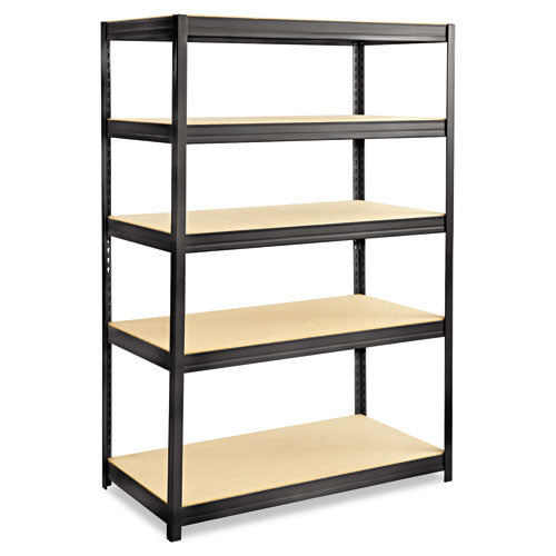 Boltless Steel/Particleboard Shelving, Five-Shelf, 48w x 24d x 72h, Black-(SAF6244BL)