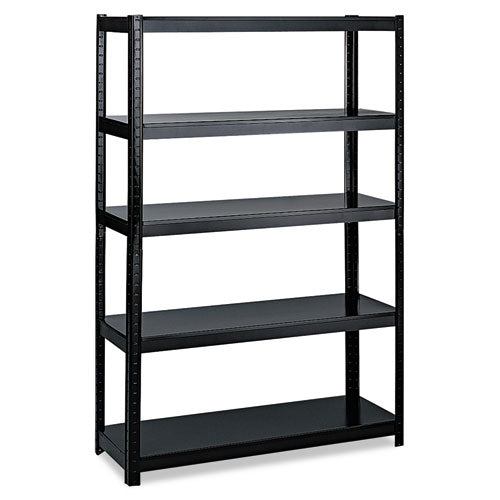 Boltless Steel Shelving, Five-Shelf, 48w x 24d x 72h, Black-(SAF5244BL)