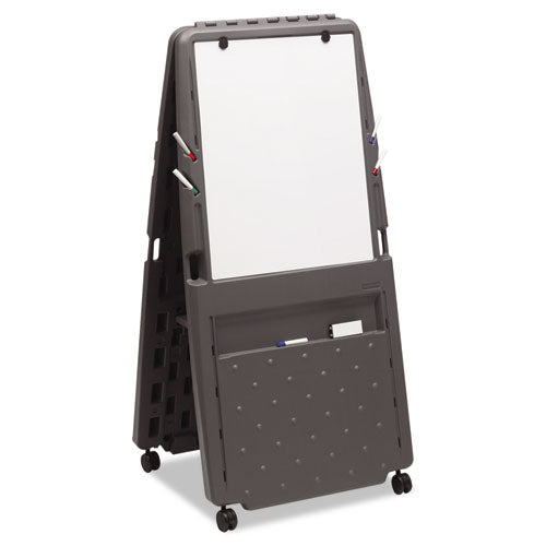 Ingenuity Presentation Flipchart Easel with Dry Erase Surface, 33 x 28, 73" Tall Easel, Charcoal Polyethylene Frame-(ICE30237)