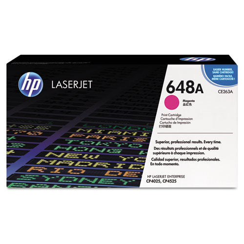 HP 648A, (CE263A) Magenta Original LaserJet Toner Cartridge-(HEWCE263A)