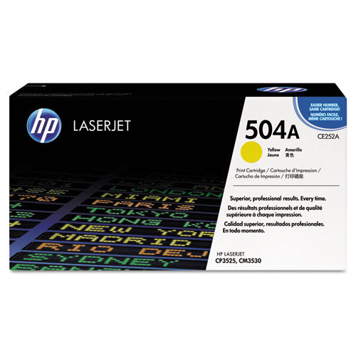 HP 504A, (CE252A) Yellow Original LaserJet Toner Cartridge-(HEWCE252A)