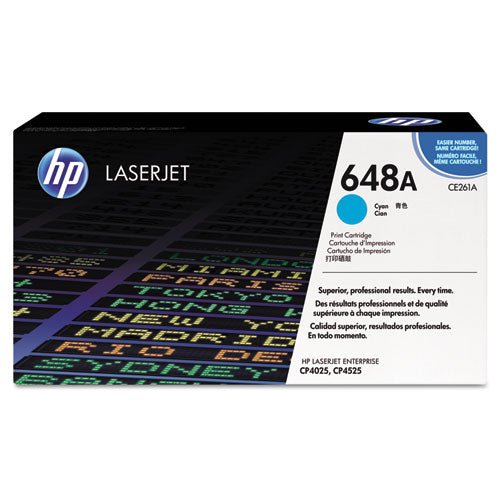 HP 648A, (CE261A) Cyan Original LaserJet Toner Cartridge-(HEWCE261A)